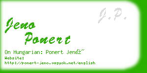 jeno ponert business card